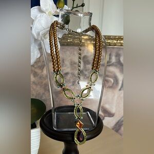 Heidi Daus Brown and Multi-Color Statement Necklace